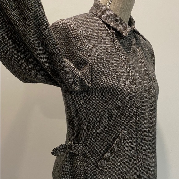 Lauren Ralph Lauren Charcoal Wool Moto Jacket Size 4 Zipper Detail - Picture 10 of 15